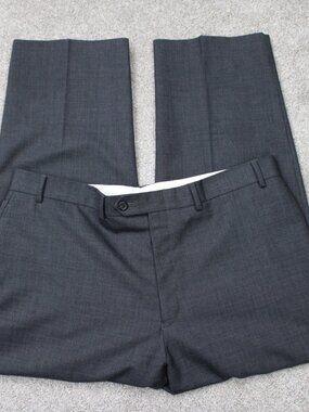LAUREN Ralph Lauren Pants Mens 36x26 Gray Total Comfort Flat Front 100% Wool